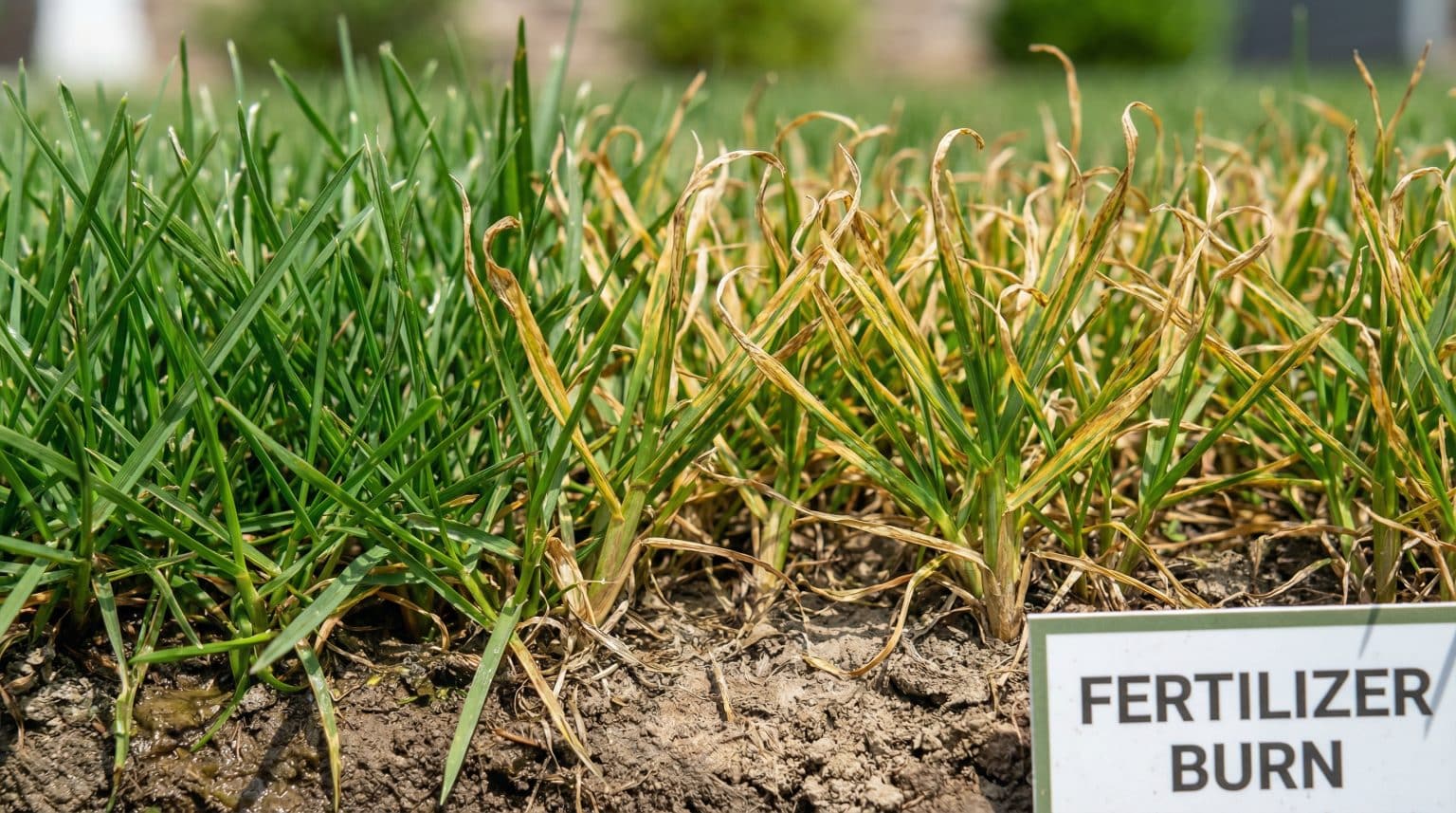 fertilizer burn symptoms on new grass