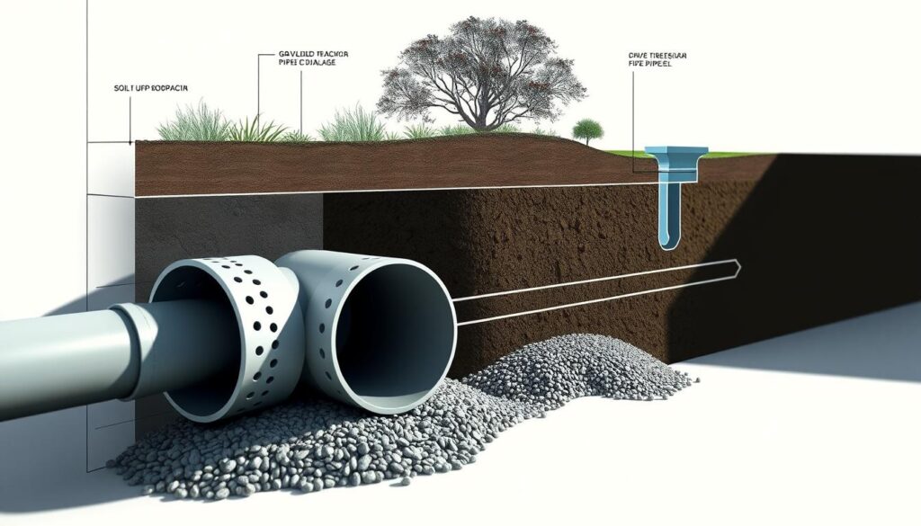 French drain installation