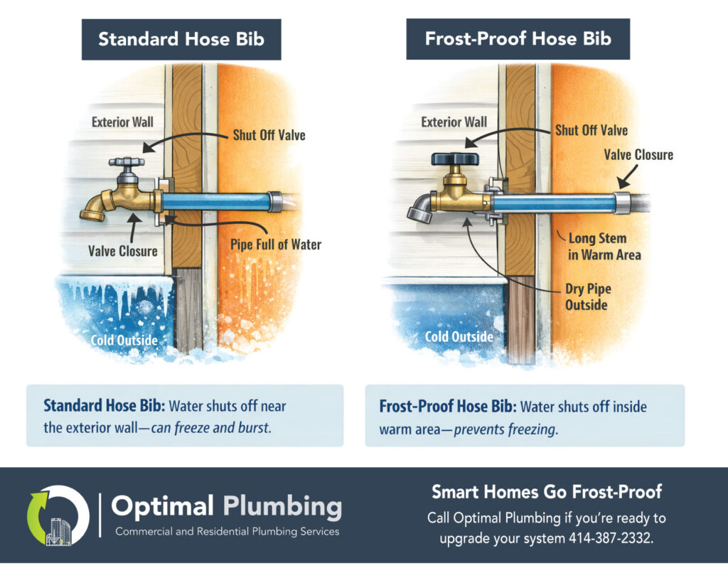 frost-free sillcock vs standard hose bib diagram