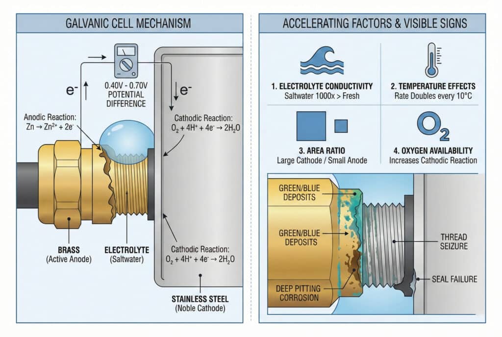 galvanic corrosion between dissimilar metals