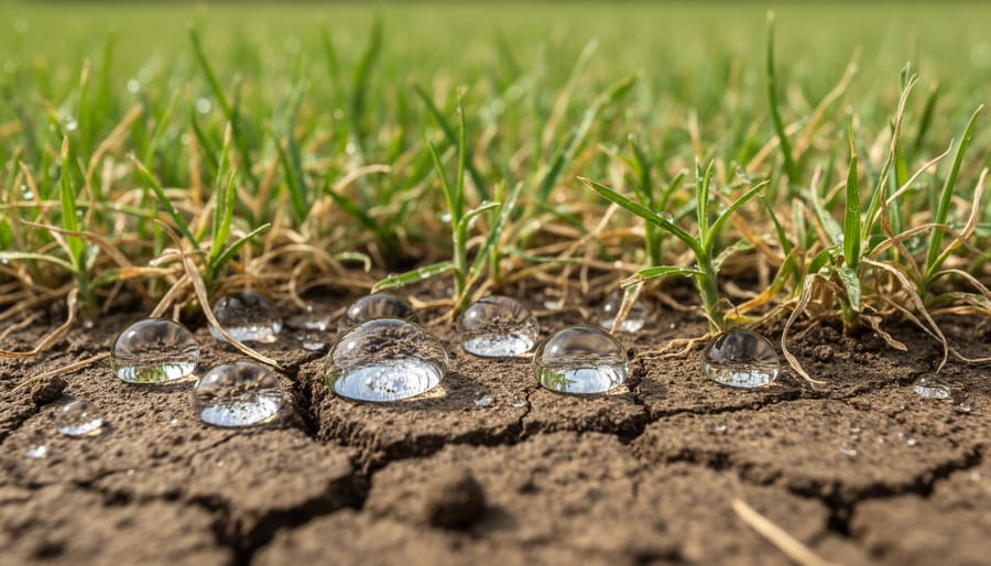 how to fix dry spots in lawn that repel water