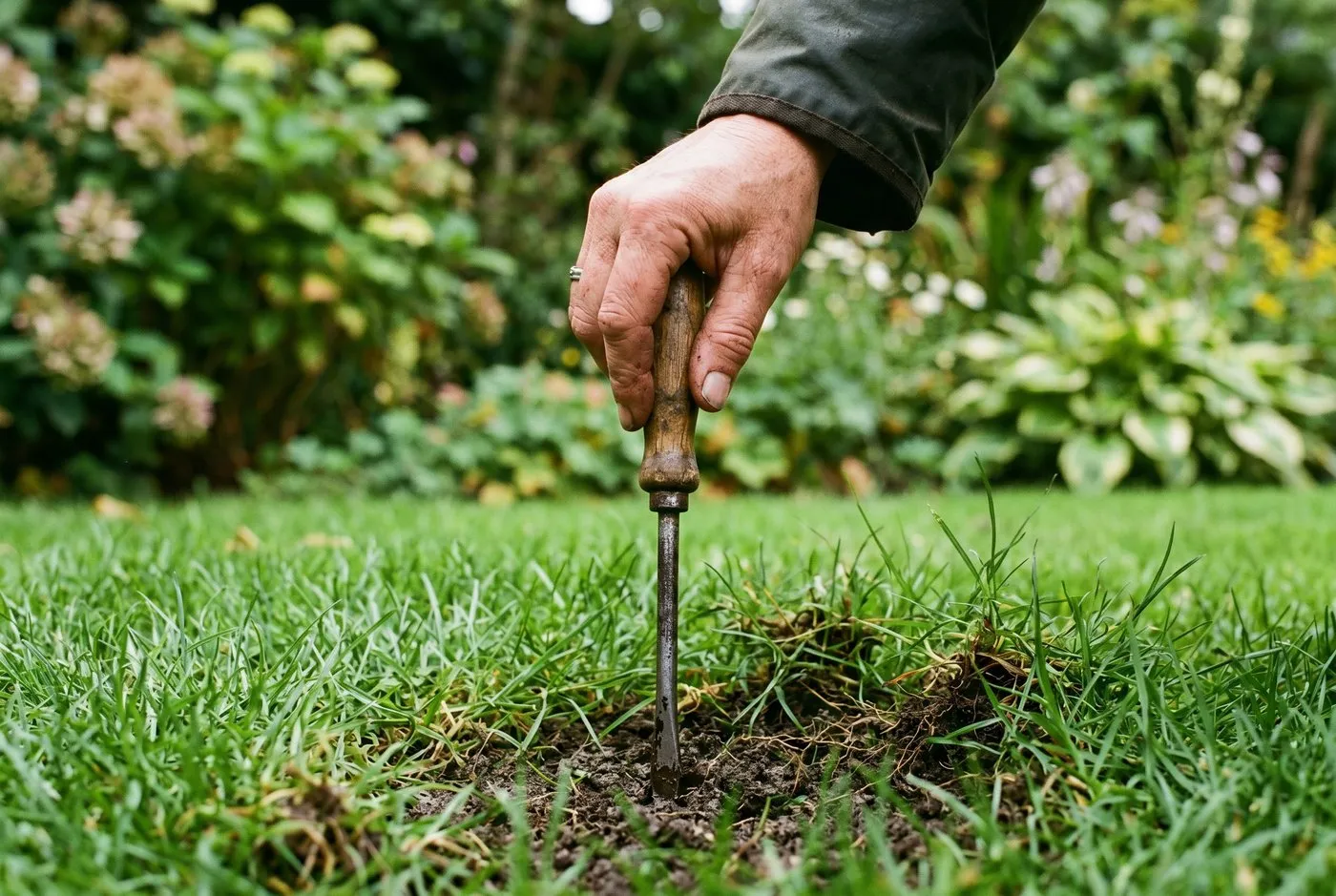 how to tell if lawn needs water using screwdriver test