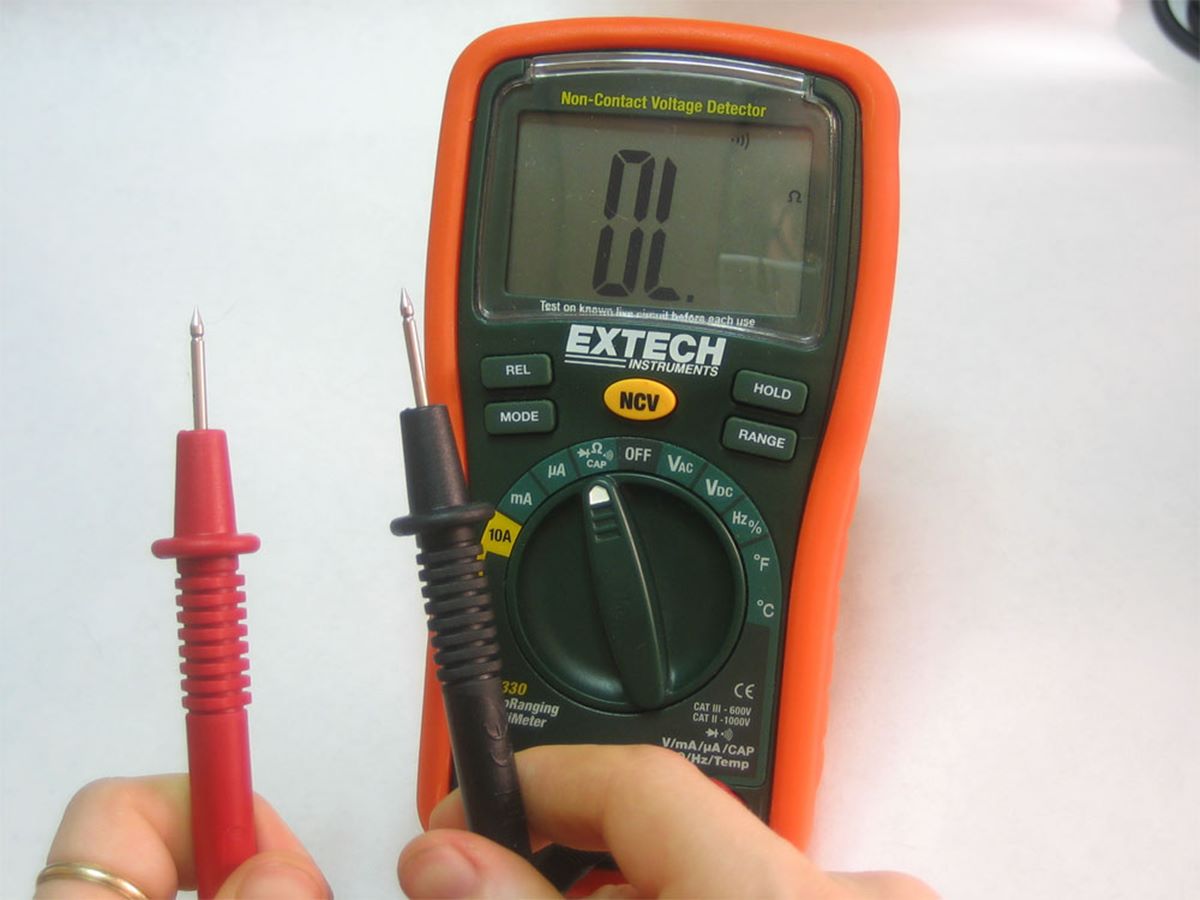 multimeter continuity and resistance reading seat switch