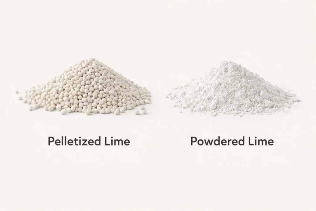 pelletized lime vs pulverized lime vs liquid lime