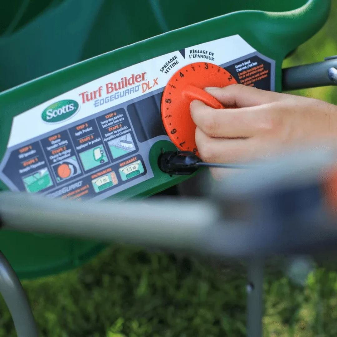 spreader setting dial and overlap pattern
