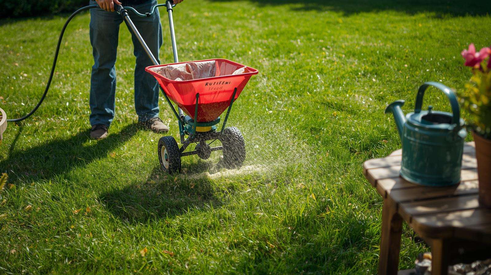 step by step applying late fall winterizer fertilizer